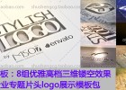 AE模板:8组优雅高档三维镂空效果 企业专题片头logo展示模板包