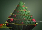 AE教程:Trapcode TAO插件制作低多边形扁平化风格圣诞树蛋糕教程