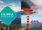 AE模板-多彩时尚图形元素视差图片旅行宣传片头动画模版Colorful Slideshow免费下载