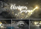AE模板-圣诞节闪耀粒子光线云层穿梭新年祝福片头动画模版Christmas 免费下载