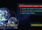 AE模版-科技感太空俯冲地球位置定点动画展示工具包(含AE脚本) Ultimate Earth Zoom Toolkit v3.6