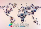 AE模板-结婚周年纪念照片拼贴世界地图汇聚模版World Photos Slideshow免费下载