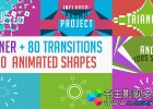 80组扁平化形状元素动画视频转场-AE模板Transitions