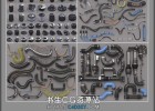 360组铁罐/螺栓/旋钮/电缆/软管硬面模型包Gumroad Hard Surface Kitbash Library 1 Canisters/Bolts/Knobs/Cables/Hoses/Tubes