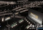 三维高速公路立交桥广告牌C4D/E3D模型包Kitbash3D Props Highways 含贴图