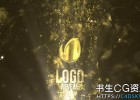 AE模板-金色闪光流体粒子电影片头开场Fluid Gold Logo Reveal