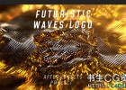 AE模板-科幻方块粒子波浪标志LOGO演绎Futuristic Waves Logo