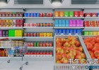 C4D模型-水果蔬菜推车牛奶饮料超市相关三维模型CGAXIS – Supermarket Collection for Cinema 4D