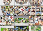 Photoshop动作-球形圆形透视3D照片图片拼贴动作Photo Collage Action Bundle