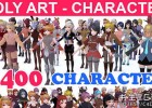 2400个低多边形卡通男女角色三维模型包Low poly Character Mega Pack 01 - 2400 Model