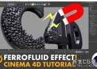 中文字幕教程-RocketLasso讲解Cinema 4D如何使用Field对象和Vertex Maps顶点映射制作铁磁流体尖峰效果教程