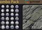 ZB岩石砖墙悬崖石头木材笔刷Gumroad – Custom Zbrush Brush Combo Pack