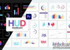 PR模板-简洁风科技感仪表盘数据信息图表Mogrt预设HUD Dashboard Infographics Essential Graphics for Premiere Pro