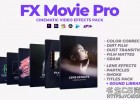 划痕胶片颗粒炫光粒子烟雾光效叠加LUT调色音效视频素材工具包FX Movie Pro Pack