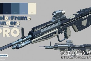 中文版Blender插件-创建风格化彩色线框渲染插件ColorFrame Renders Pro v4.1.14