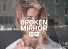 AE/PR模板-Premium Overlays Broken Mirror玻璃质感光面旋转破碎镜子叠加棱镜折射动画模板