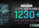 AE模板-1200+科技感全息界面HUD线条网格特效圆圈边框动画元素