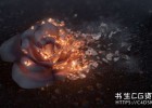 Houdini/Nuke玫瑰花瓣火焰燃烧灰烬破碎特效教程Ash Disintegration - Houdini & Nuke VFX Course