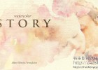 AE模板-中国风水墨滴落晕染散开遮罩图片浪漫婚礼开场模版Watercolor Story免费下载
