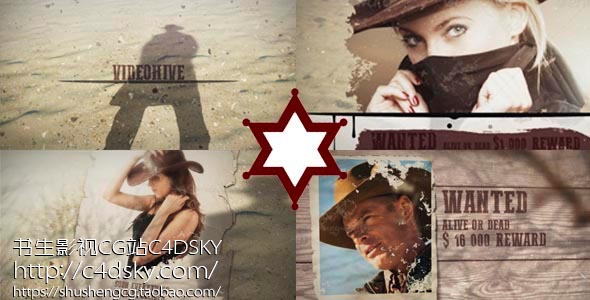 AE模板免费下载; 书生C4DSKY; Videohive Western Show Promo,album, cowboy, promo, stamp, west, western 