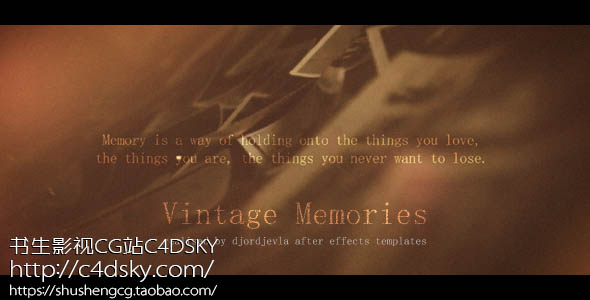 AE模板免费下载; 书生C4DSKY; Videohive Vintage Memories, family, film, footage, gallery, live, memories, old, retro, slideshow, tracking, vintage