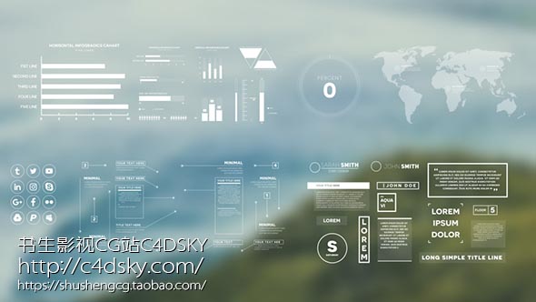 AE模板免费下载; 书生C4DSKY;Videohive Simple Infographics,analytics, bars, call outs, charts, clean, corporate, data, diagrams, graphs, infocharts, minimal, social icons, statistic, titles, transparent