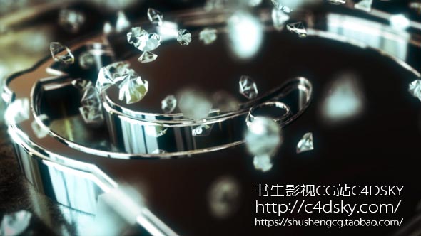 AE模板免费下载; 书生C4DSKY;Videohive Silver Brilliants Logo，3d, brilliants, cinematic, crystal, diamonds, element, glitter, logo, opener, realistic, silver