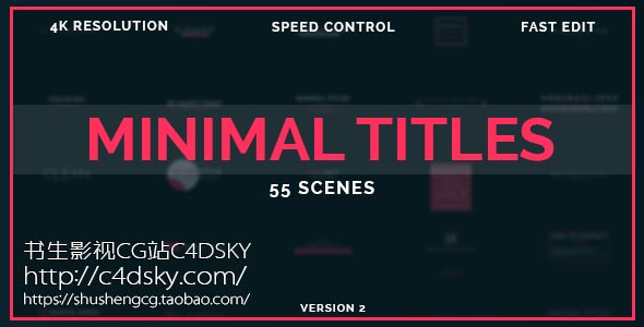 AE模板免费下载; 书生C4DSKY;Videohive 50 Minimal Titles，animated, clean, corporate, elegant, flat, kinetic, lower thirds, minimal, presentation, promo, simple, text animation, titles, typography