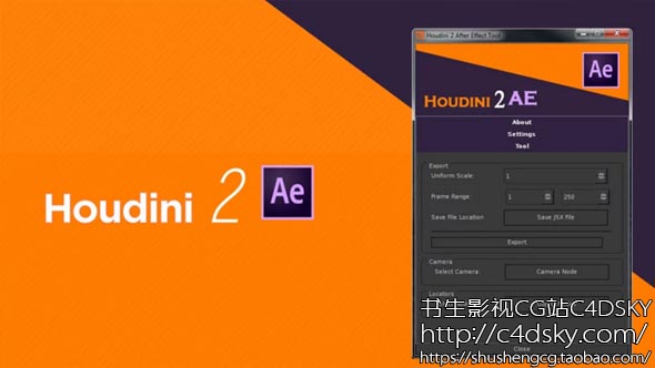 Houdini 2 AE桥接三维摄像机和定位器数据到AE脚本+使用教程 免费下载 视觉效果技术总监和自由职业者Mohammed Osama创建了一个工具，可以弥合Side FX Houdini和Adobe After Effects之间的差距。 Houdini 2 AE工具是一个python驱动的脚本，可以让您轻松地将Houdini三维摄像机和定位器数据导出到After Effects。