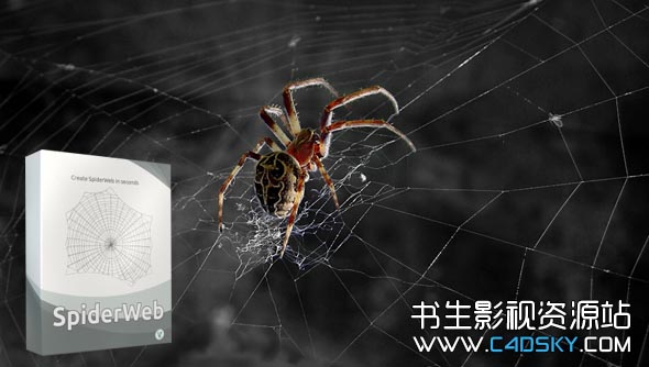 AEscripts SpiderWeb C4D插件一款由valkaari免费分享的C4D蜘蛛网插件，SpiderWeb C4D在几秒钟内就可以创建一个蜘蛛网，而且可以通过添加毛发材质就可以渲染蜘蛛网效果。简单粗暴~书生也第一时间把它汉化了，希望各位喜欢，也欢迎大家多多转发，感谢支持！