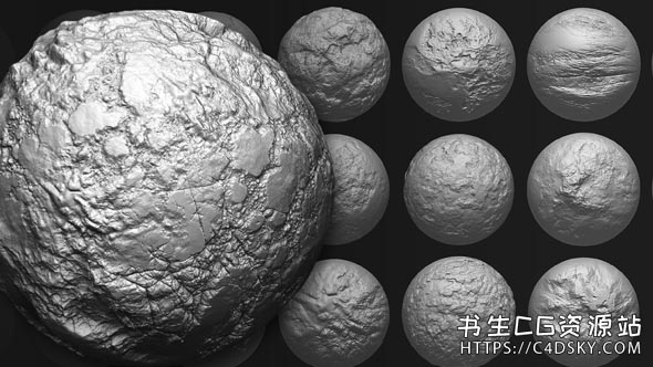 50组zbrush环境笔刷environment Brushes Vol 1 C4dsky