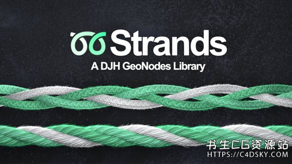 Blender模块化三维绳索链条电线几何节点资产库Djh Strands: A Geonodes Library v5