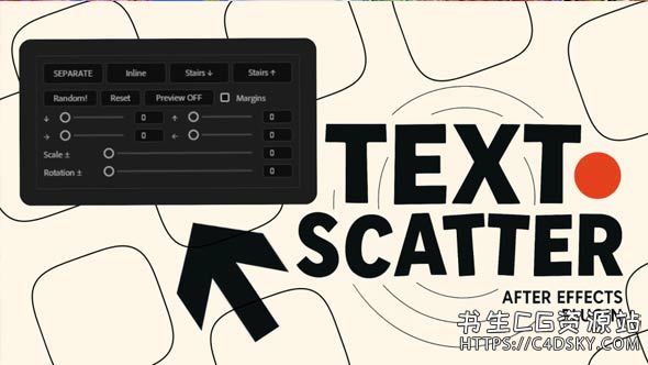 AE脚本-文本快速分割排列排版布局脚本AEscript Text Scatter