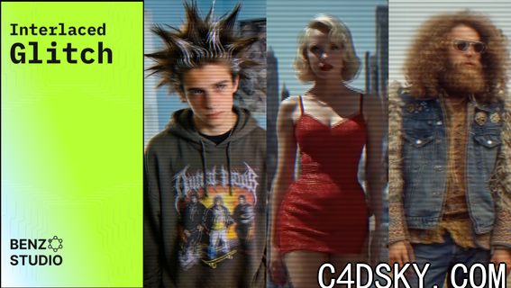 中文汉化版-AE复古老式摄像机视频故障扫描线特效插件 Interlaced Glitch V1.0.1 Win